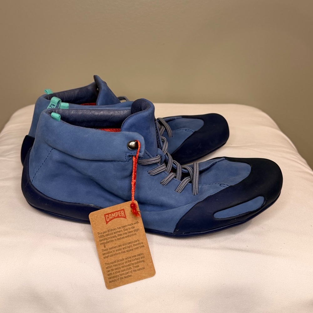 Camper Peu Senda Blue Nubuck Leather Sneakers | EU 37 | NWT - Picture 4 of 8